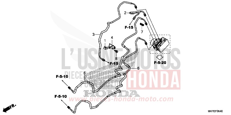 TUYAU DE FREIN von CBR1000RR "Fireblade" MAT BALLISTIC BLACK METALLIC (NHA86) von 2019